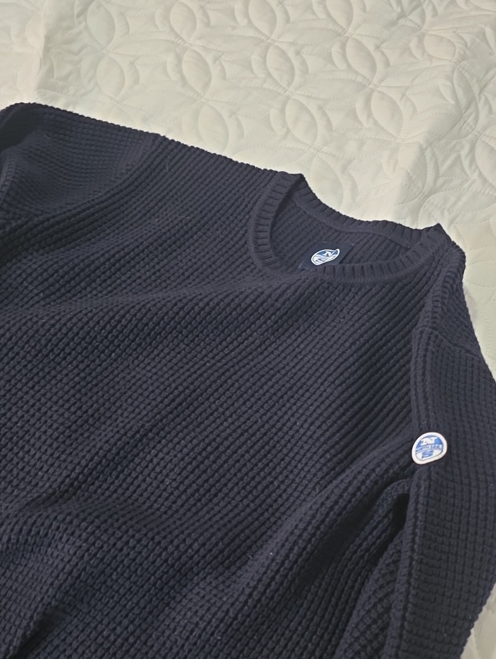 Men's Navy Textured Crewneck Sweater-North Sails